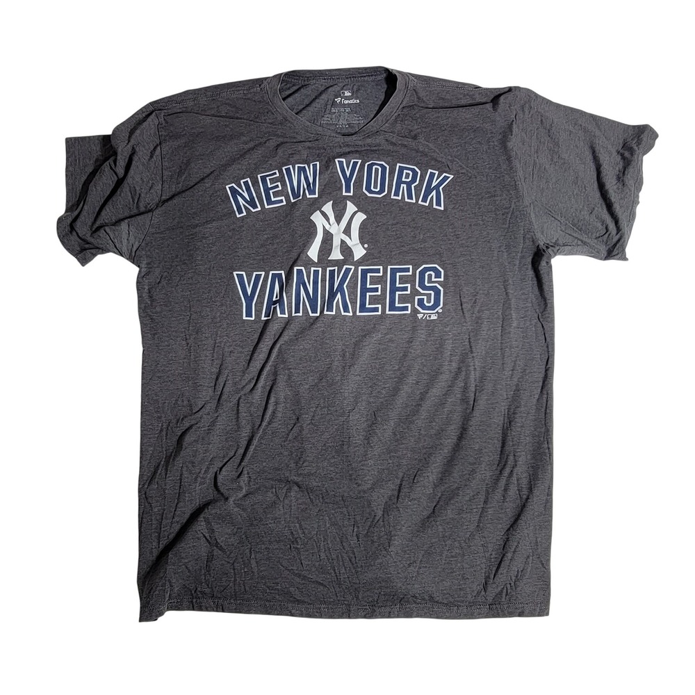 Fanatics New York Yankees MLB Graphic T-Shirt Mens 2XL Charcoal Heather Grey
